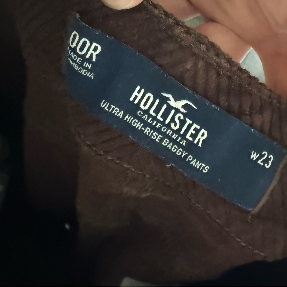Hollister|Brown corduroy carpenter cargo jeans,ultra high rise baggy pants•••00 - Picture 8 of 13